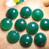 14x14 mm So Gorgeous Emerald Green ONYX - Rose Cut Round Cabochon super Sparkle - 10 pcs